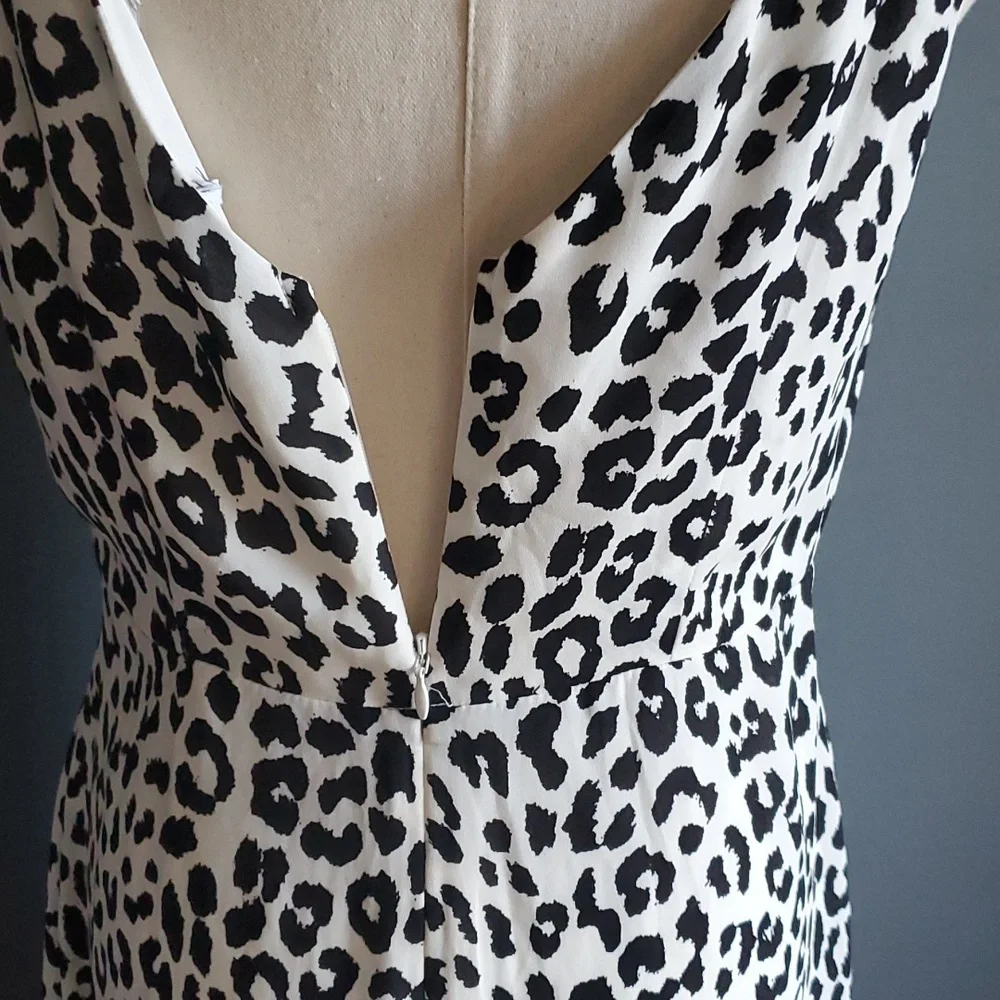 black white faux wrapped dress size s - Picture 5 of 11